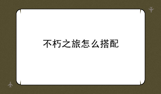 不朽之旅怎么搭配