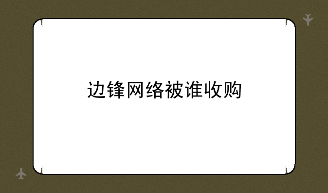 边锋网络被谁收购