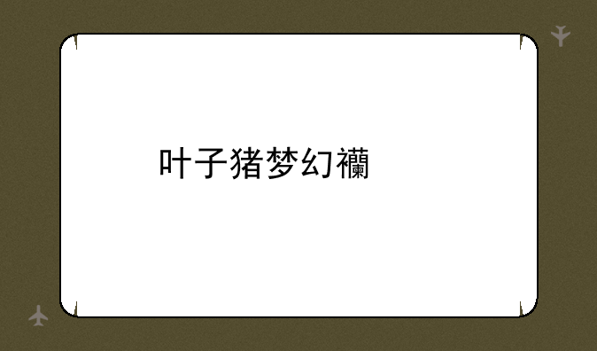 叶子猪梦幻西游