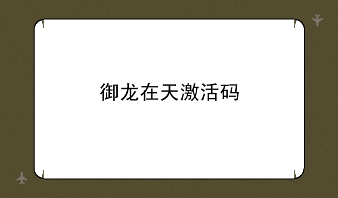 御龙在天激活码