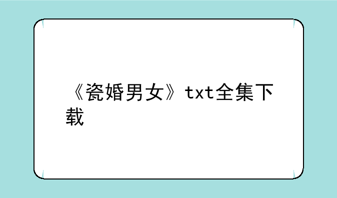 《瓷婚男女》txt全集下载