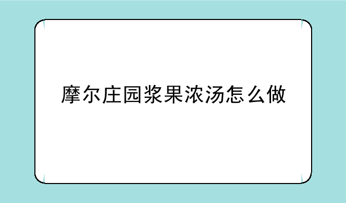 摩尔庄园浆果浓汤怎么做