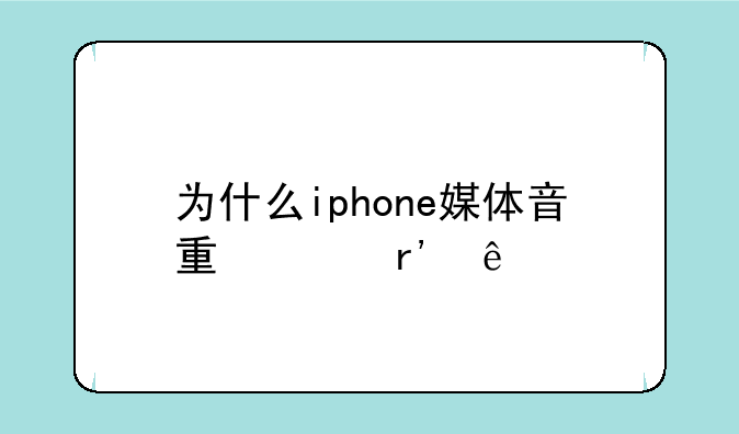 为什么iphone媒体音量没有了