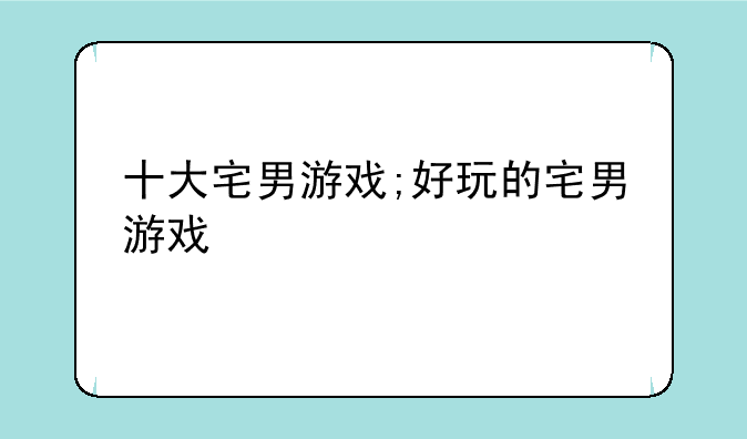 十大宅男游戏;好玩的宅男游戏